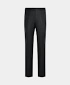 SUITSUPPLY Winter Pure S120's Wool Flannel by Vitale Barberis Canonico, Italy Dark Grey Straight Leg Suit Trousers