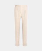 SUITSUPPLY All Season Wrinkle-Free 4-Ply Wool by Rogna, Italy Sand Slim Leg Tapered Suit Trousers