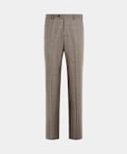 SUITSUPPLY All Season Wrinkle-Free 4-Ply Wool by Rogna, Italy Taupe Straight Leg Suit Trousers