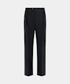 SUITSUPPLY Summer Pure Linen by Libeco, Belgium Navy Wide Leg Straight Suit Trousers