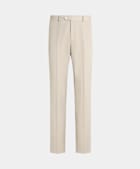 SUITSUPPLY All Season Wrinkle-Free 4-Ply Wool by Rogna, Italy Light Brown Straight Leg Suit Trousers