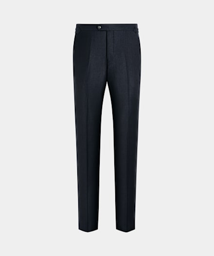 SUITSUPPLY All Season Pure S130's Wool by Reda, Italy Navy Bird's Eye Slim Leg Straight Suit Trousers