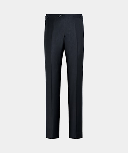 SUITSUPPLY All Season Pure S130's Wool by Reda, Italy Navy Bird's Eye Straight Leg Suit Trousers