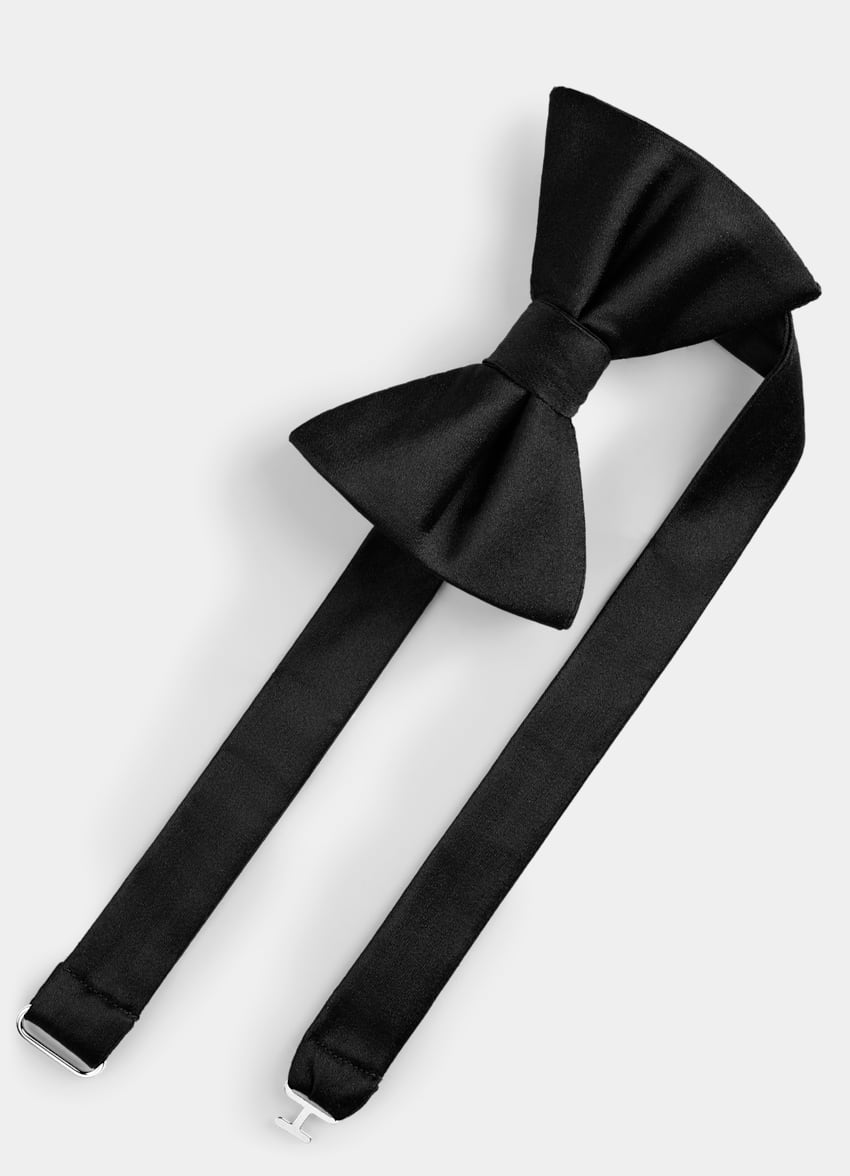 SUITSUPPLY Pure Silk Black Pre-tied Bow Tie