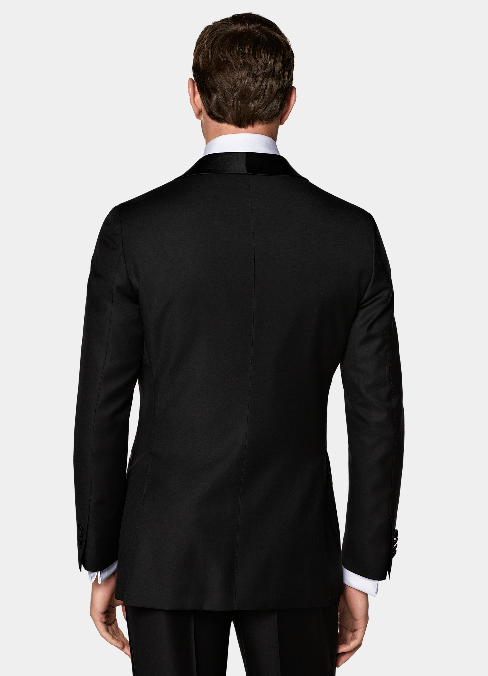 SUITSUPPLY All Season Pure S110's Wool by Vitale Barberis Canonico, Italy Black Tailored Fit Havana Tuxedo