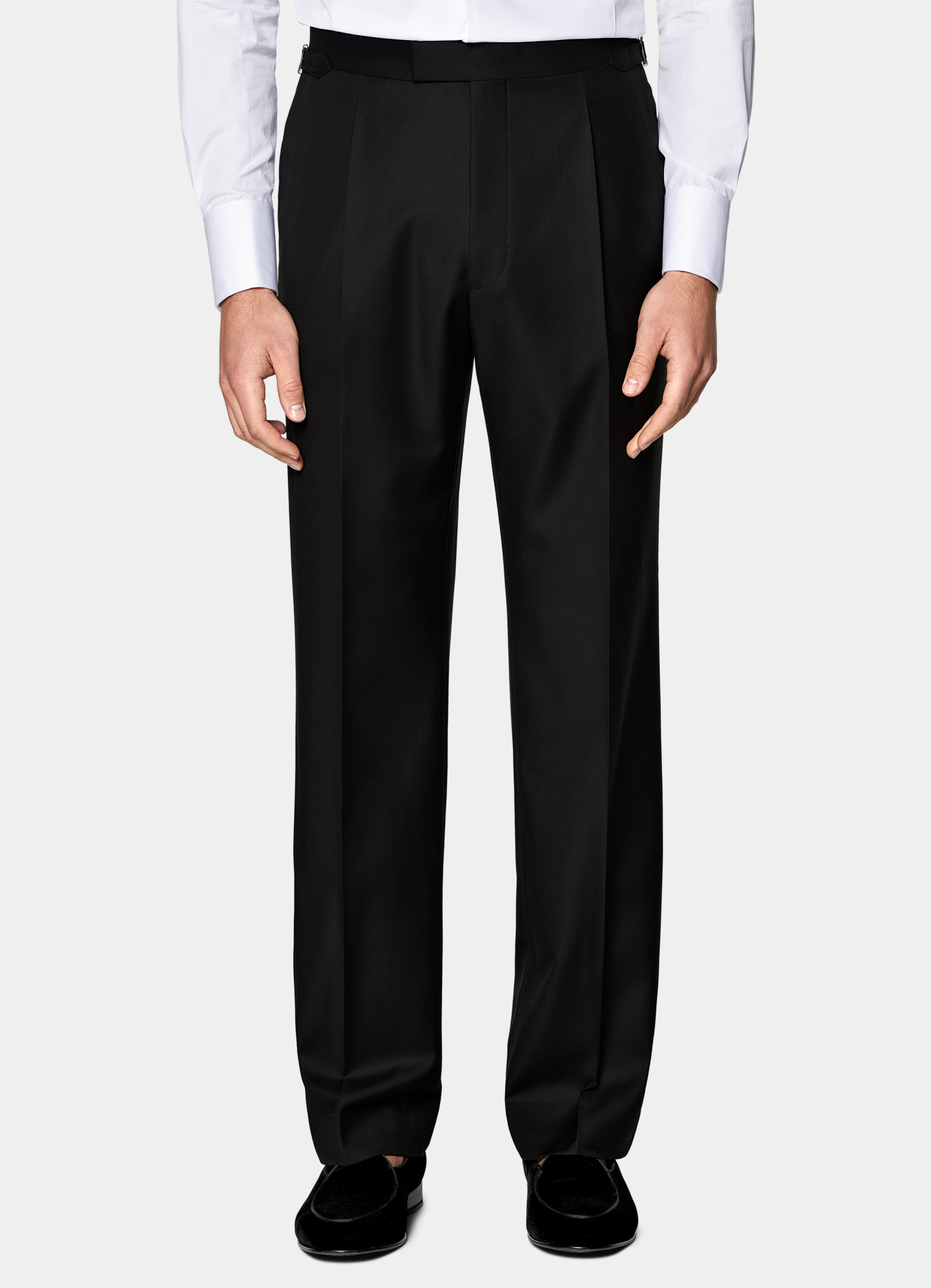 SUITSUPPLY All Season Pure S110's Wool by Vitale Barberis Canonico, Italy Black Tailored Fit Havana Tuxedo