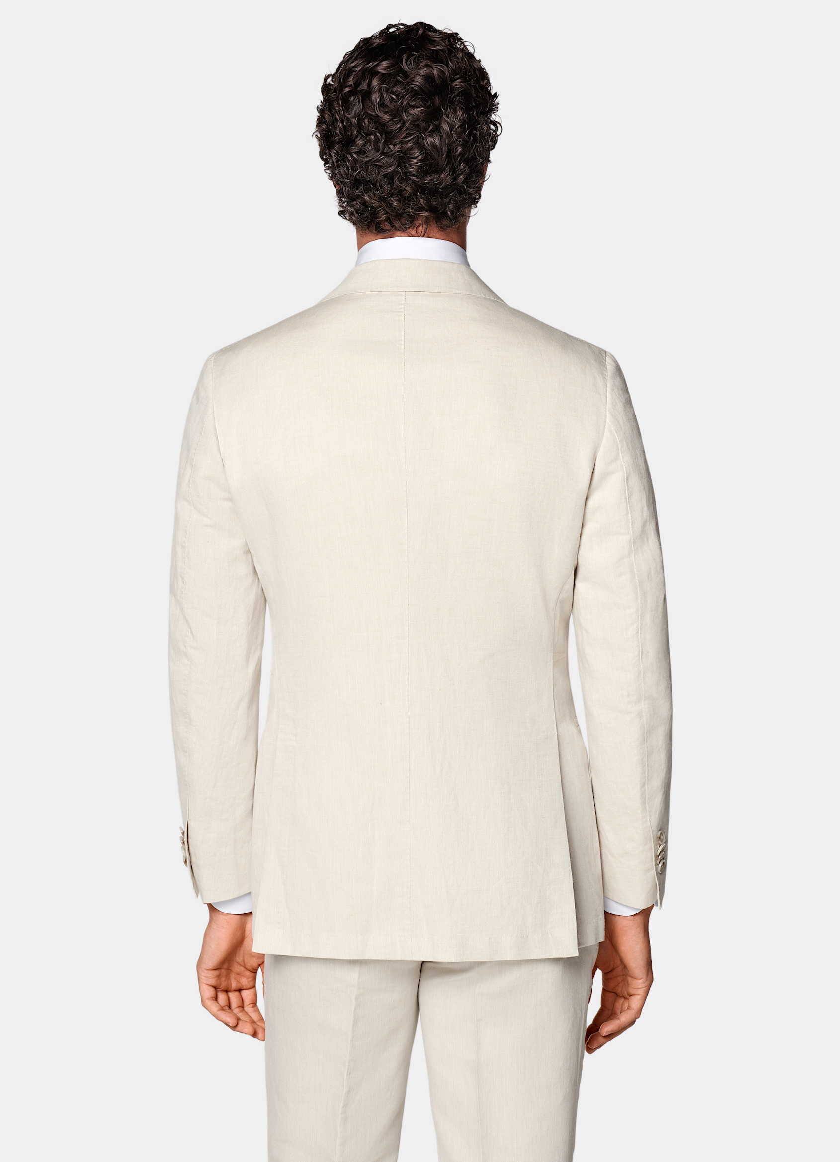 SUITSUPPLY Summer Linen Cotton by Di Sondrio, Italy Sand Three-Piece Tailored Fit Havana Suit