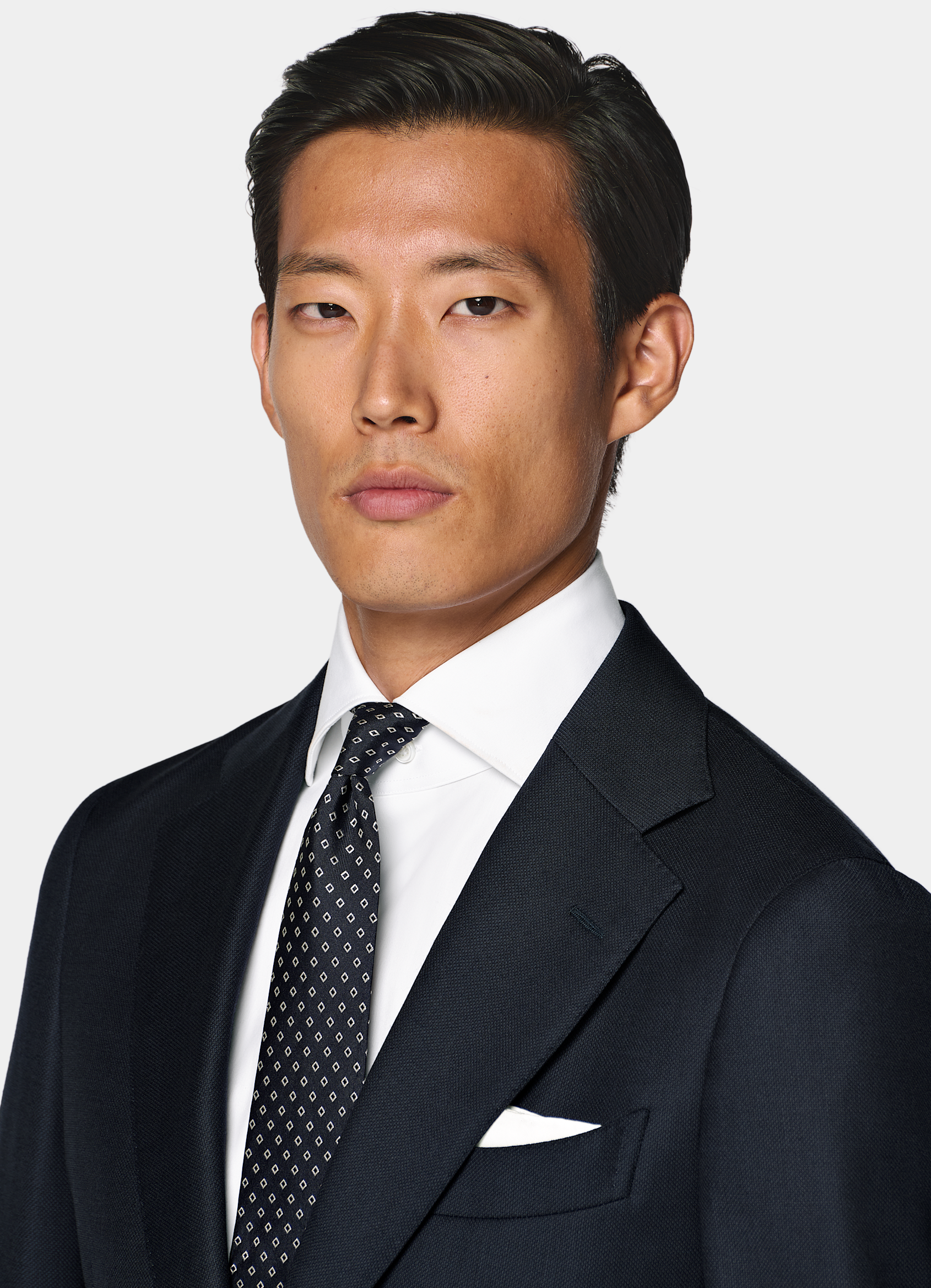 SUITSUPPLY All Season Pure S130's Wool by Reda, Italy Navy Tailored Fit Havana Suit