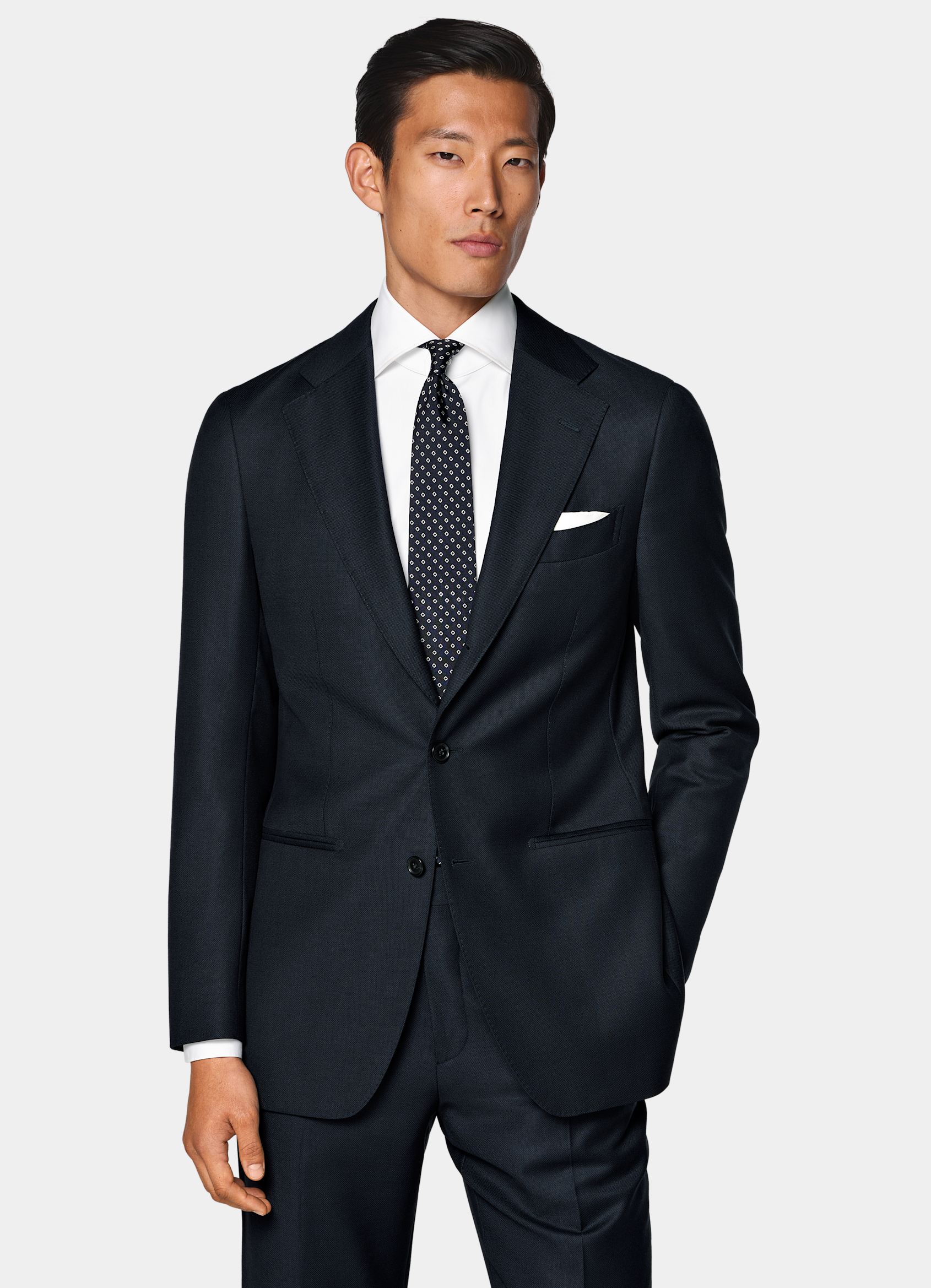 SUITSUPPLY All Season Pure S130's Wool by Reda, Italy Navy Tailored Fit Havana Suit