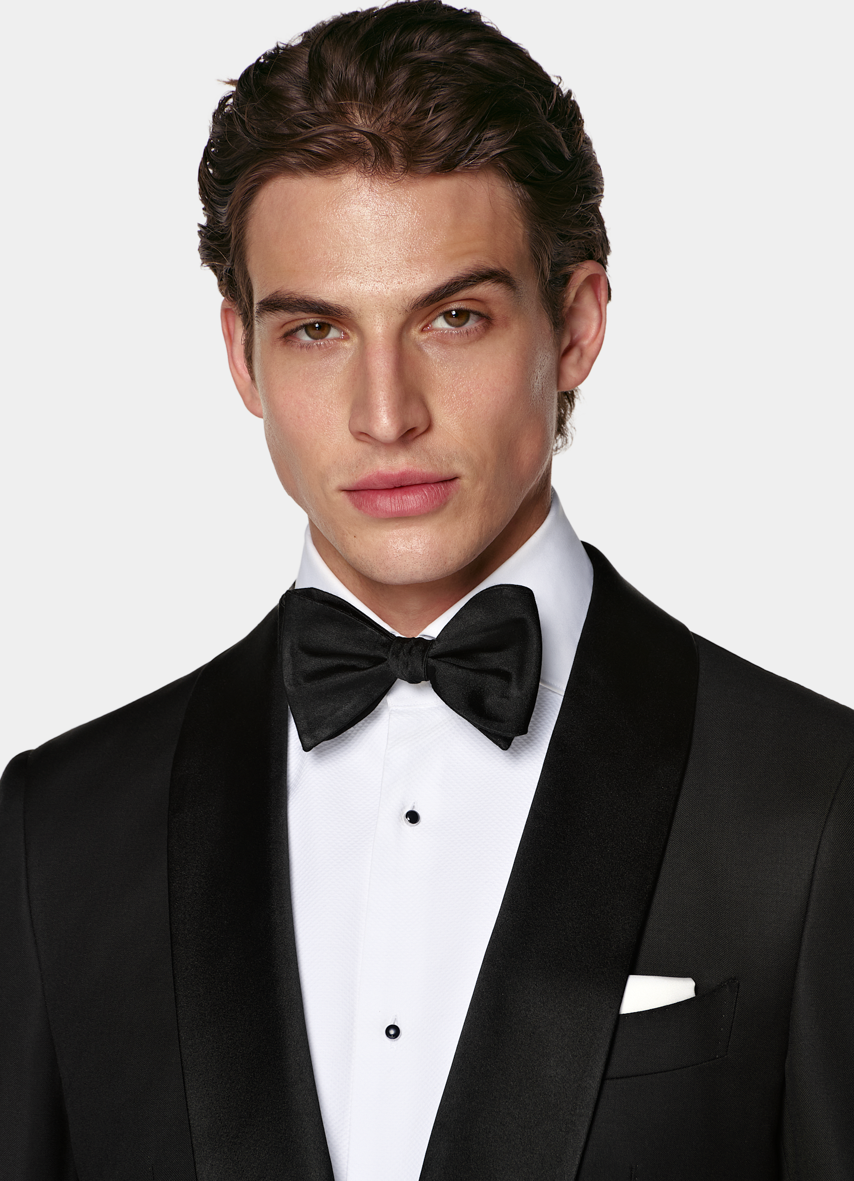 SUITSUPPLY All Season Pure S110's Wool by Vitale Barberis Canonico, Italy Black Tailored Fit Havana Tuxedo