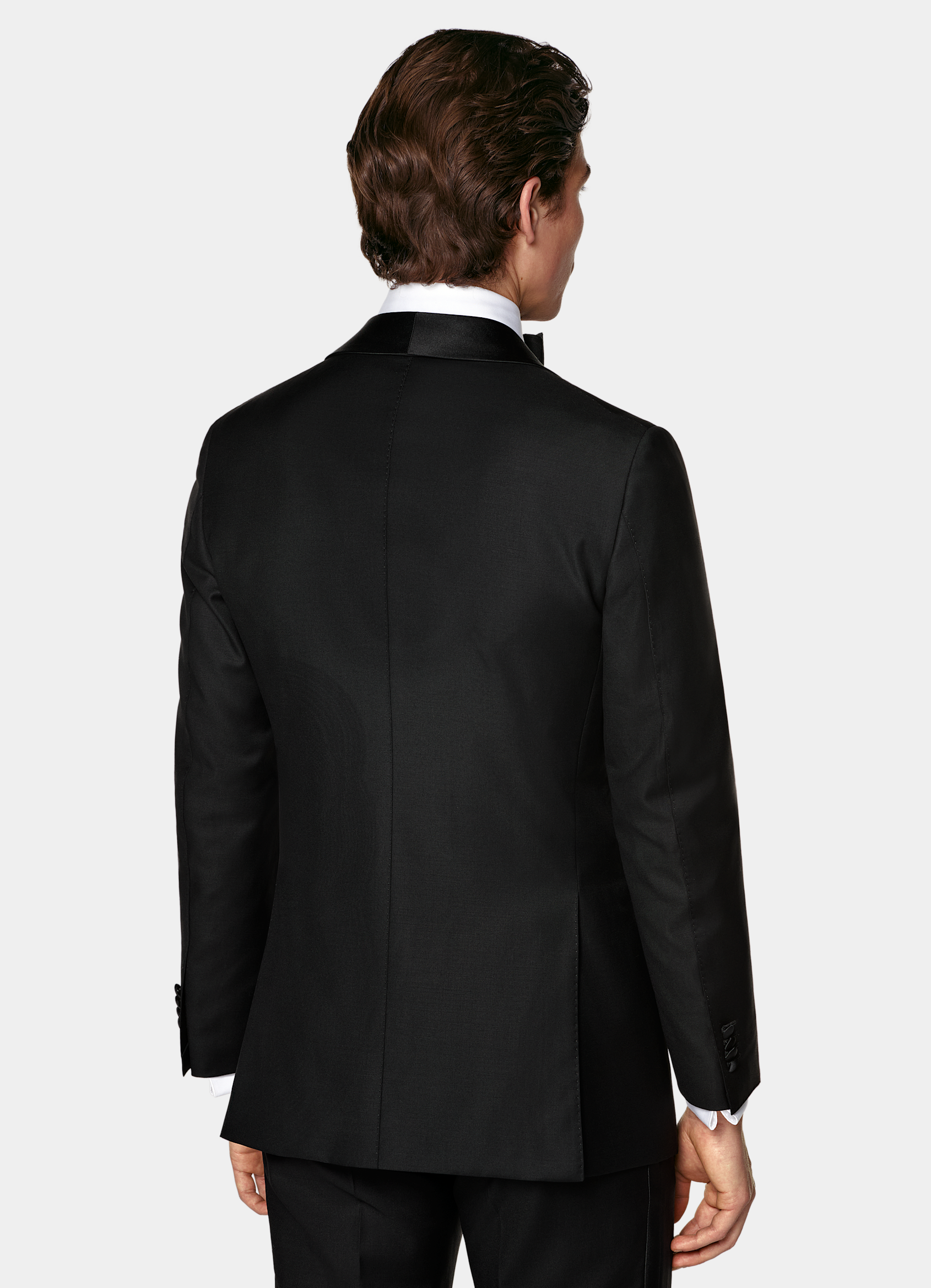 SUITSUPPLY All Season Pure S110's Wool by Vitale Barberis Canonico, Italy Black Tailored Fit Havana Tuxedo