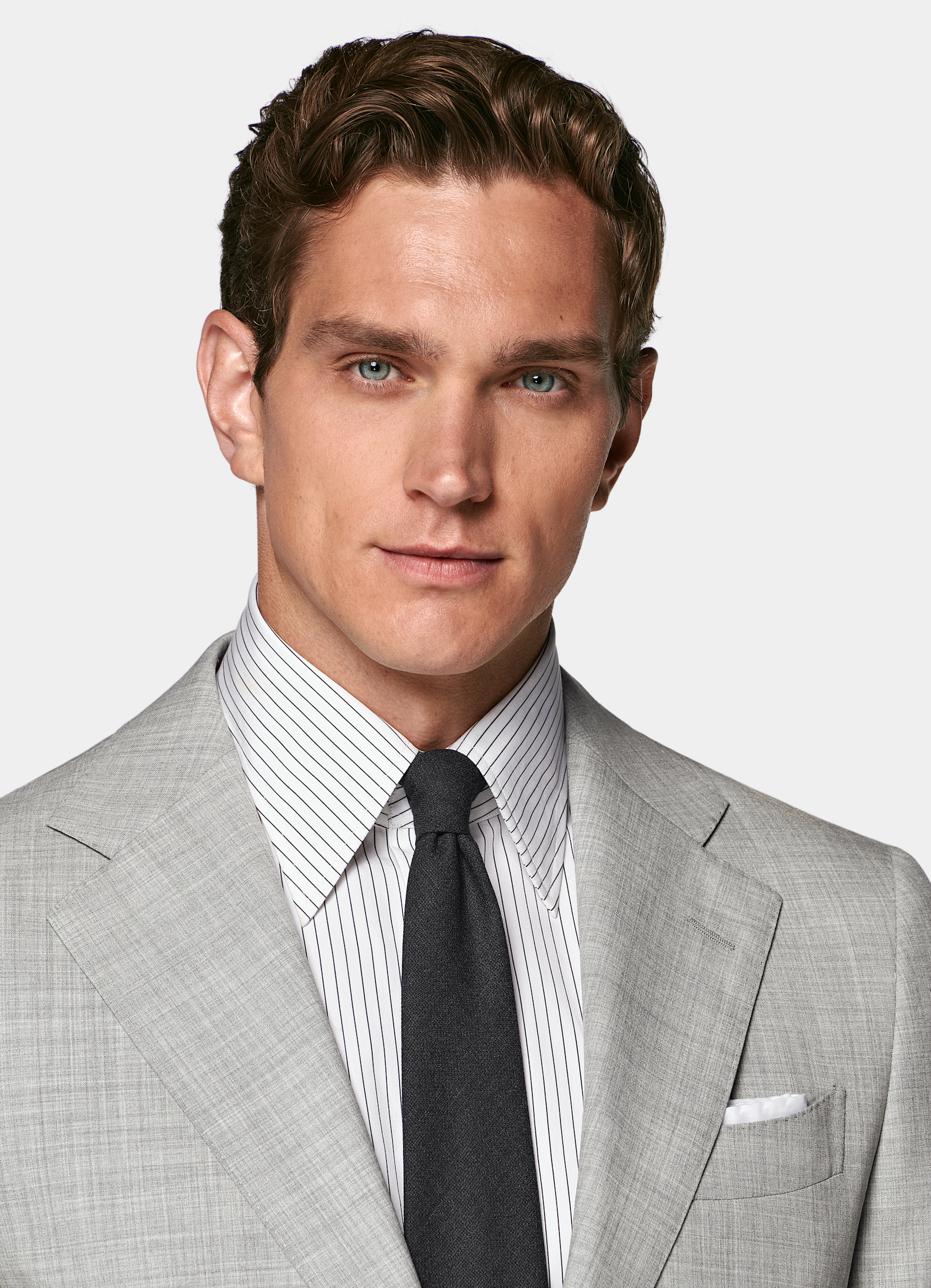 SUITSUPPLY All season Pure laine tropicale S120's par Vitale Barberis Canonico, Italie Costume Perennial Havana coupe Tailored gris clair