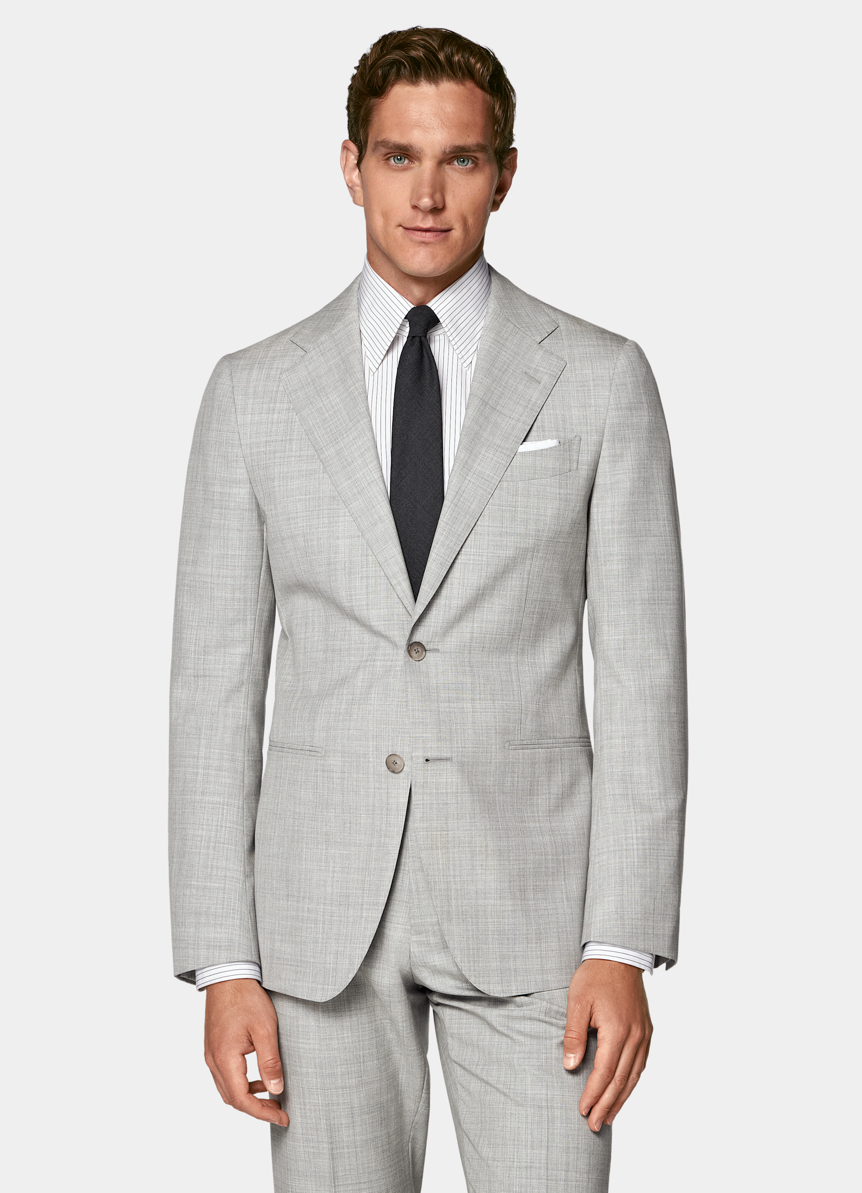 SUITSUPPLY All season Pure laine tropicale S120's par Vitale Barberis Canonico, Italie Costume Perennial Havana coupe Tailored gris clair