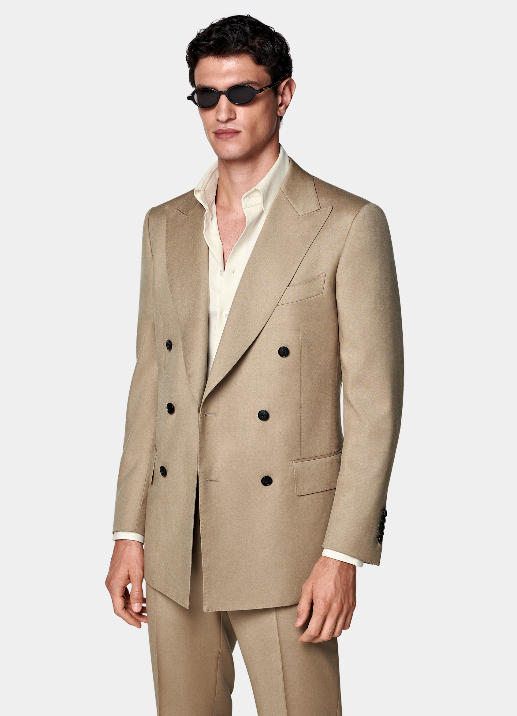 SUITSUPPLY All season Laine et mohair par Vitale Barberis Canonico, Italie Costume Milano coupe Tailored marron moyen