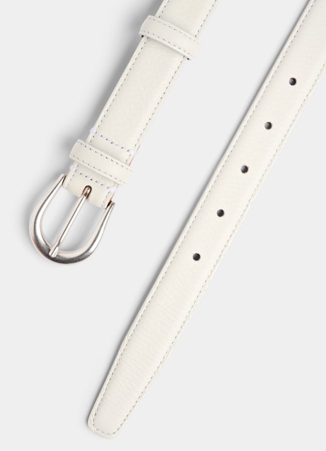 SUITSUPPLY Italian Cow Leather Off-White Belt
