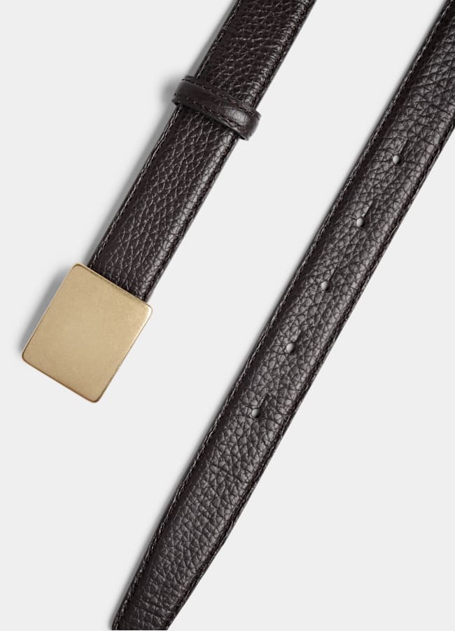 SUITSUPPLY Italian Cow Leather Dark Brown Belt