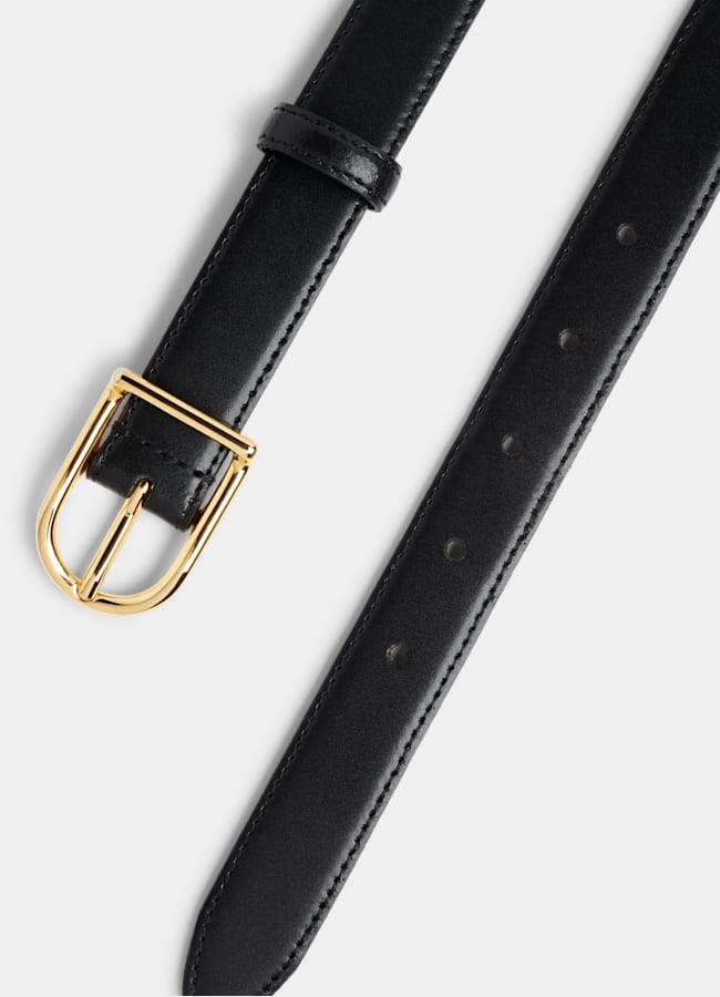 SUITSUPPLY Italian Cow Leather Black Belt
