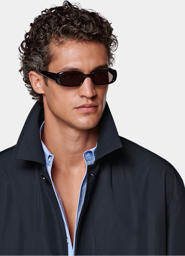 SUITSUPPLY Wodoodporna tkanina techniczna od Lanificio Ermenegildo Zegna, Włochy Płaszcz granatowy