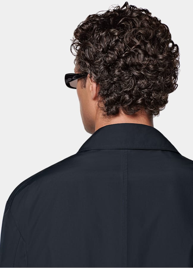 SUITSUPPLY Wodoodporna tkanina techniczna od Lanificio Ermenegildo Zegna, Włochy Płaszcz granatowy