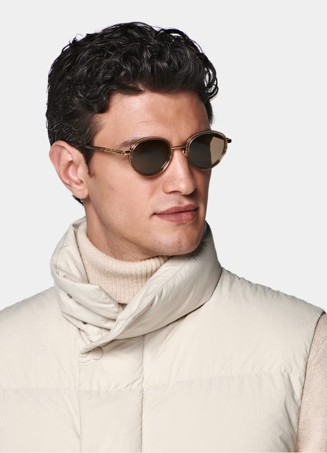 SUITSUPPLY Technischer Stoff von Olmetex, Italien Daunenweste sand