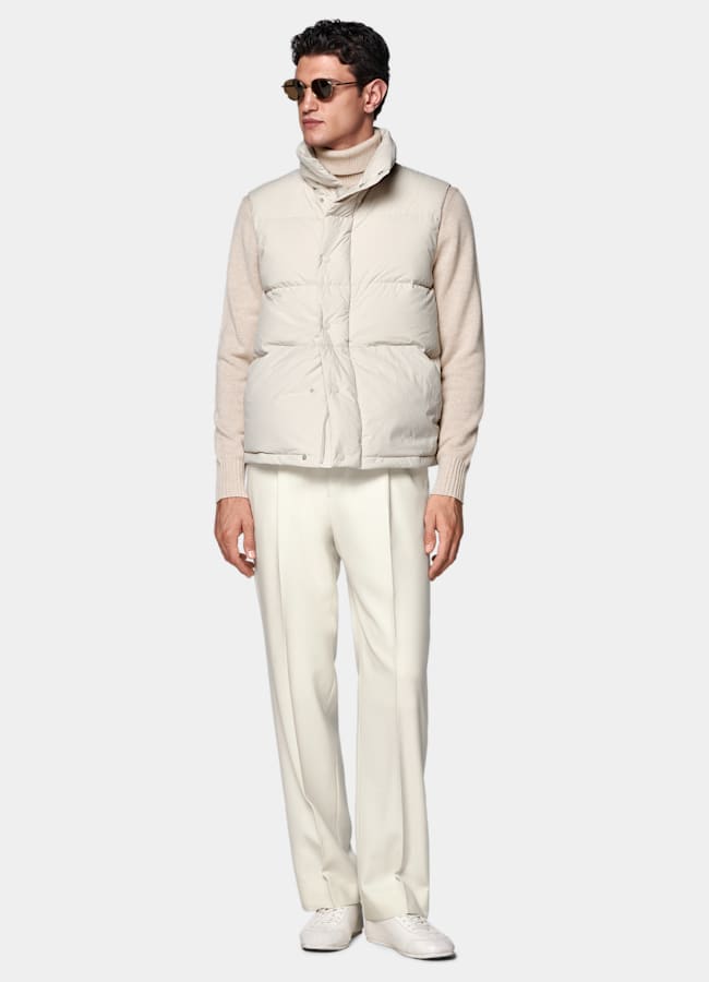 SUITSUPPLY Technischer Stoff von Olmetex, Italien Daunenweste sand