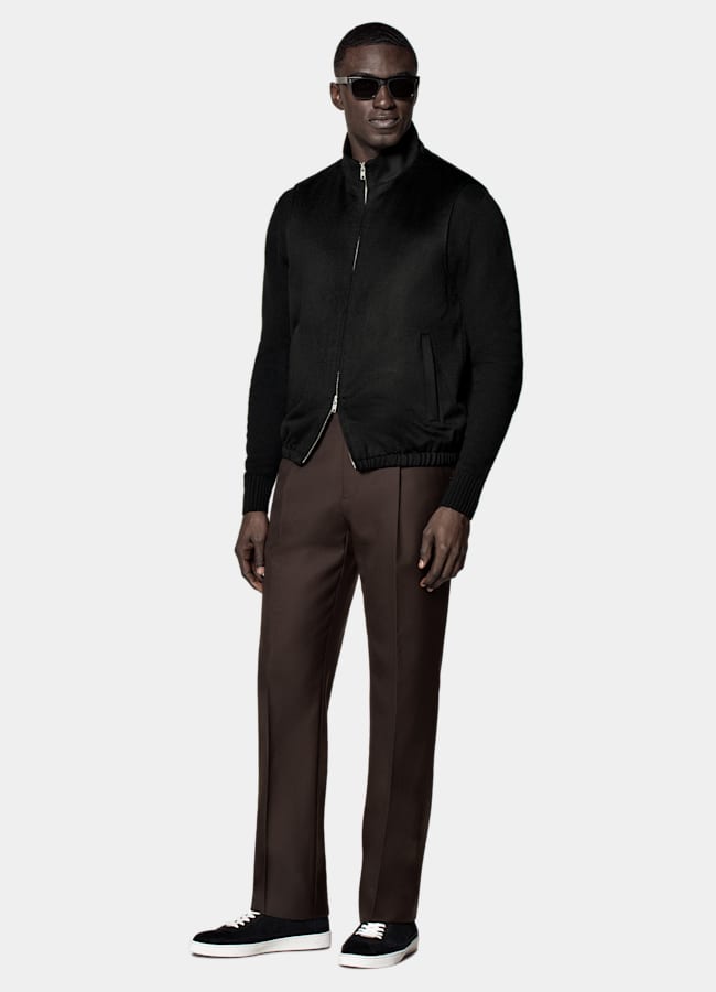 SUITSUPPLY Pure Cashmere by Rogna, Italy Black Zip Vest