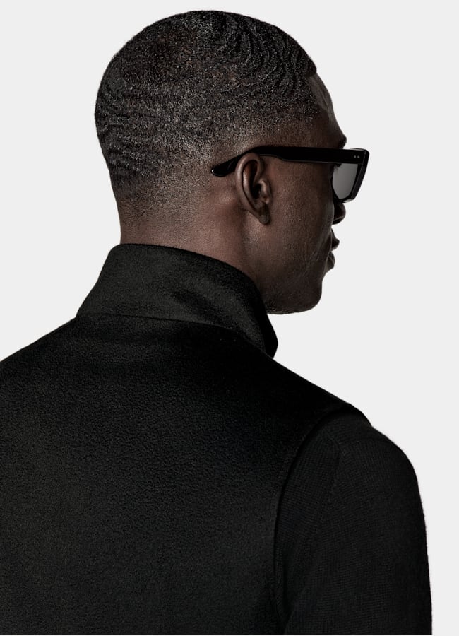 SUITSUPPLY Pure Cashmere by Rogna, Italy Black Zip Vest