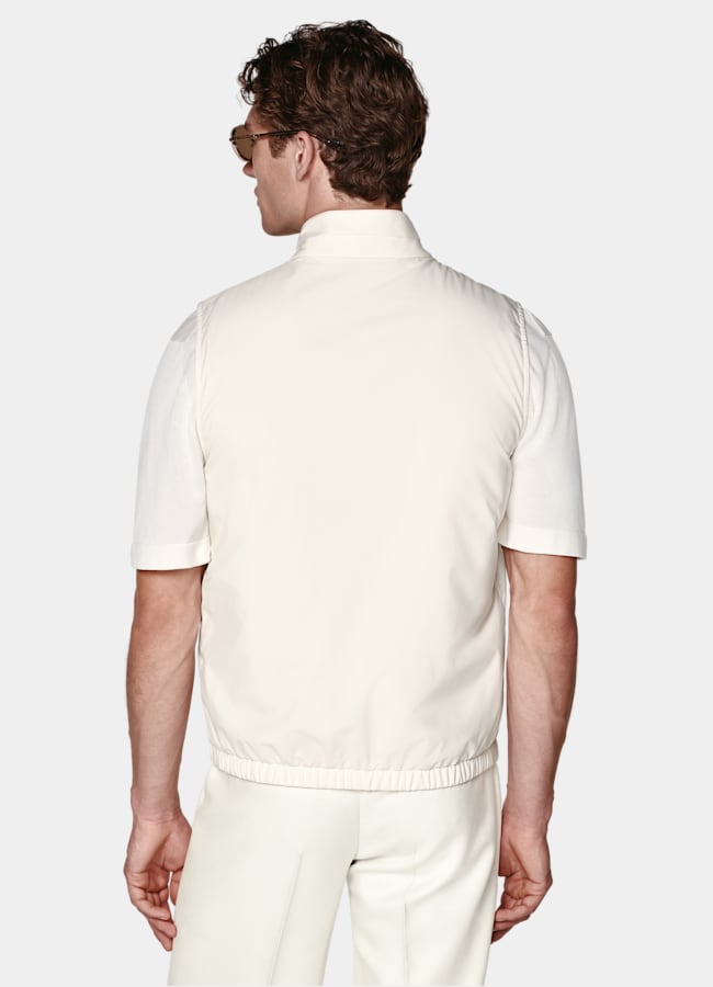 SUITSUPPLY Technical Fabric by Olmetex, Italy Off-White Reversible Zip Vest