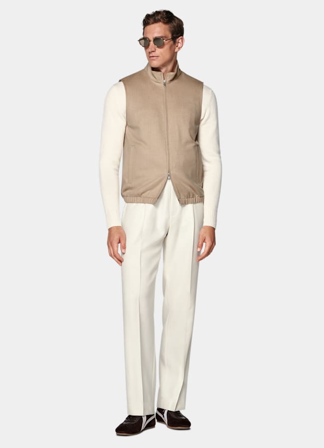 SUITSUPPLY Pure Camel by Piacenza, Italy Mid Brown Zip Vest