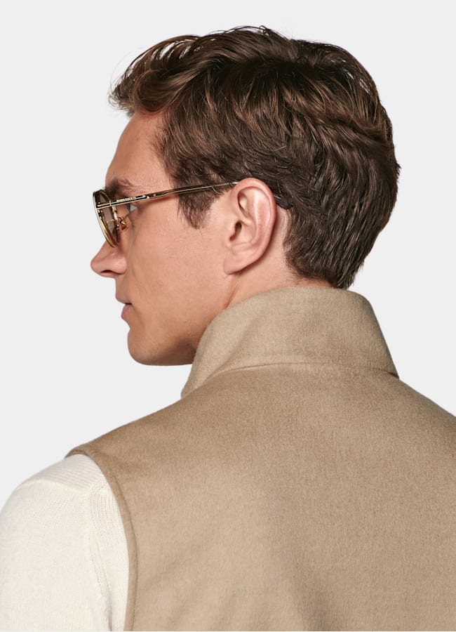 SUITSUPPLY Pure Camel by Piacenza, Italy Mid Brown Zip Vest