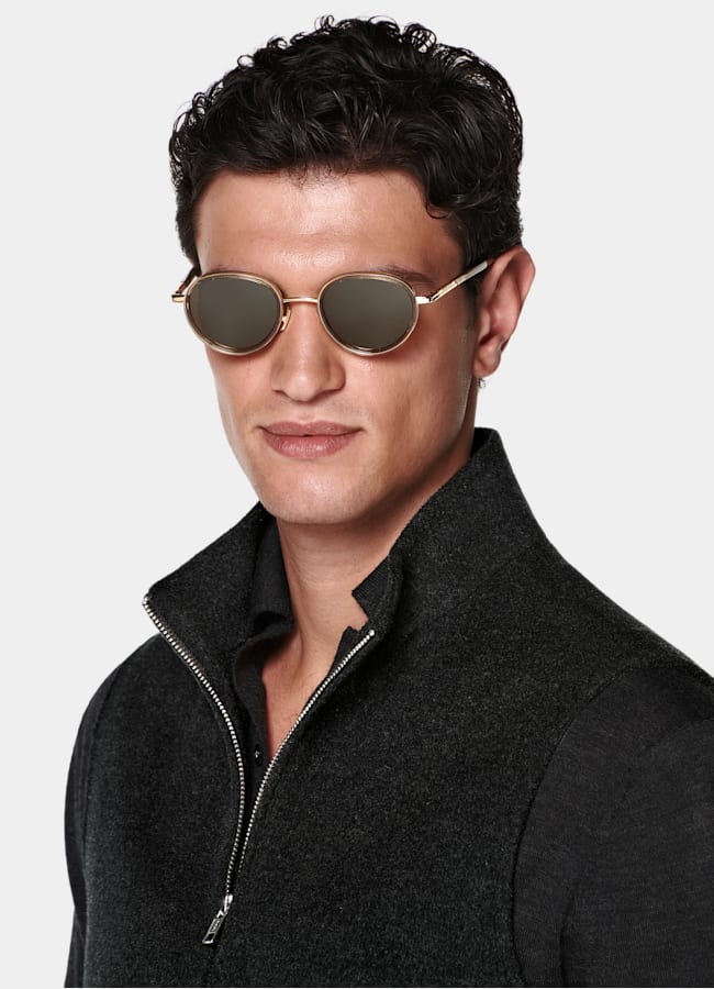 SUITSUPPLY Pure Wool Dark Grey Zip Vest