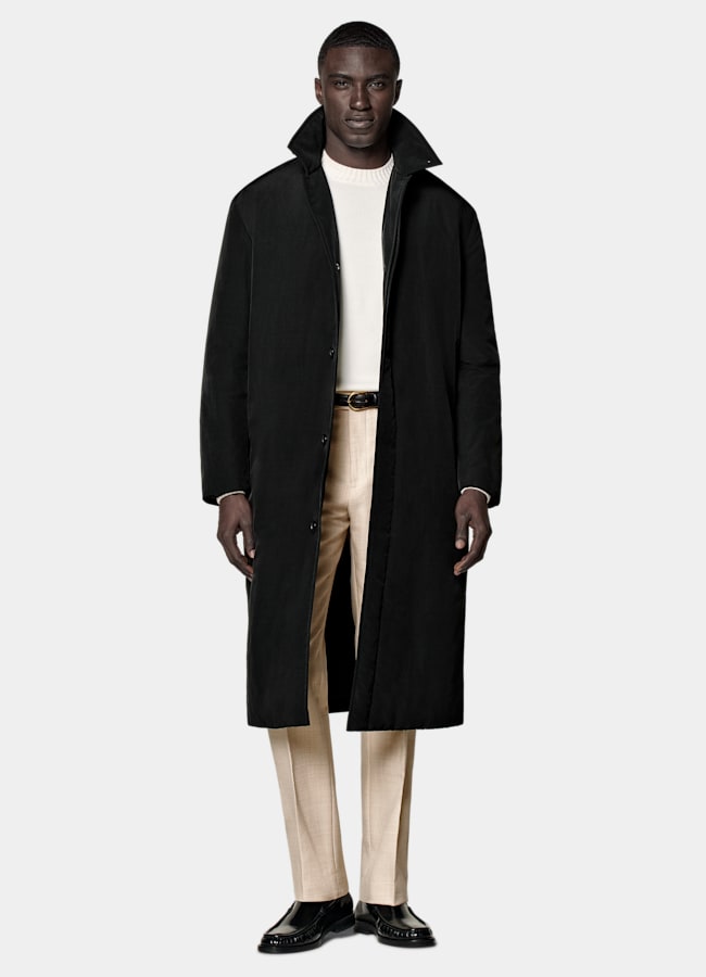 SUITSUPPLY Tessuto tecnico - Olmetex, Italia Cappotto nero imbottito