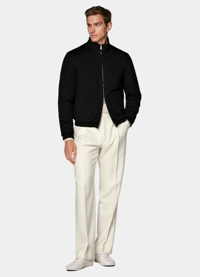 SUITSUPPLY Water-Repellent Technical Fabric by Olmetex, Italy Dark Brown Reversible Bomber Jacket