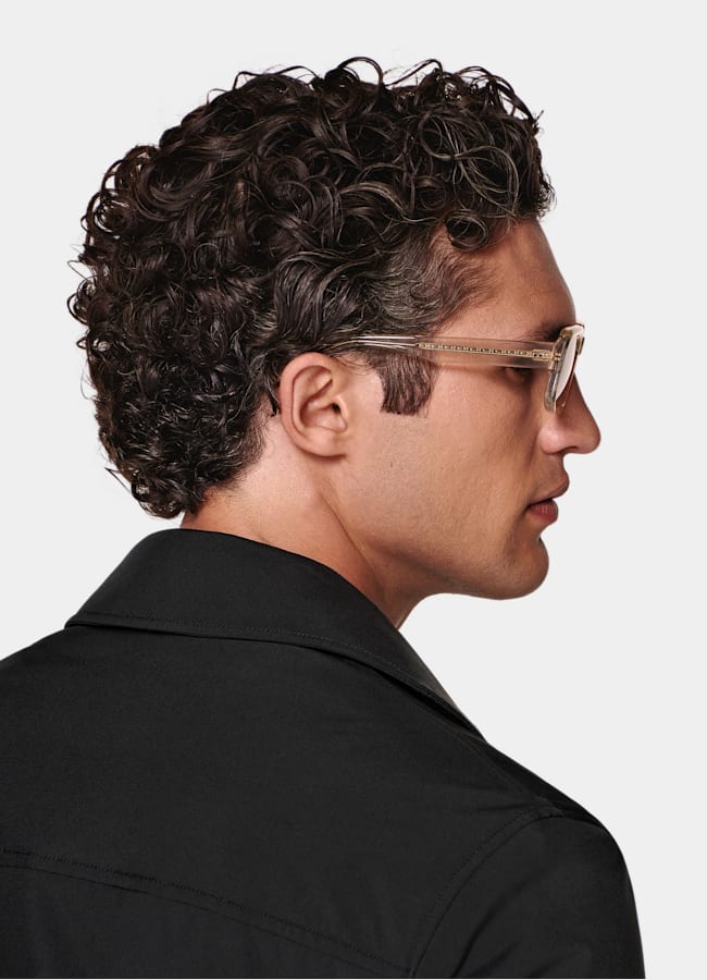 SUITSUPPLY Water-Repellent Technical Fabric by Olmetex, Italy Black Down Bomber Jacket