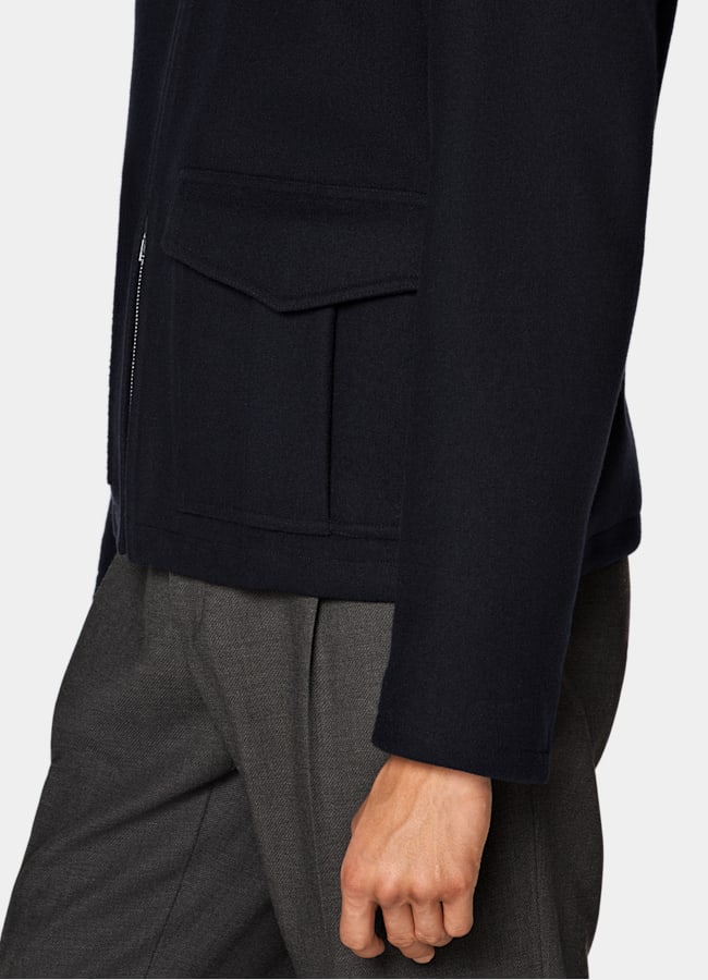 SUITSUPPLY Pure Wool Navy Bomber Jacket