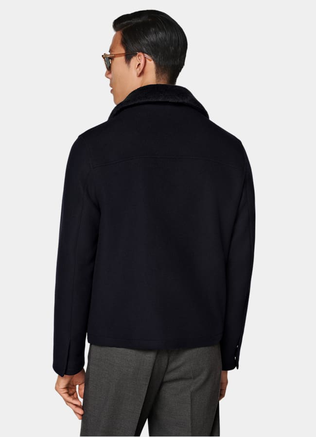SUITSUPPLY Pure Wool Navy Bomber Jacket