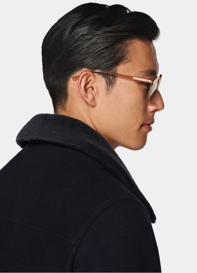 SUITSUPPLY Pure Wool Navy Bomber Jacket