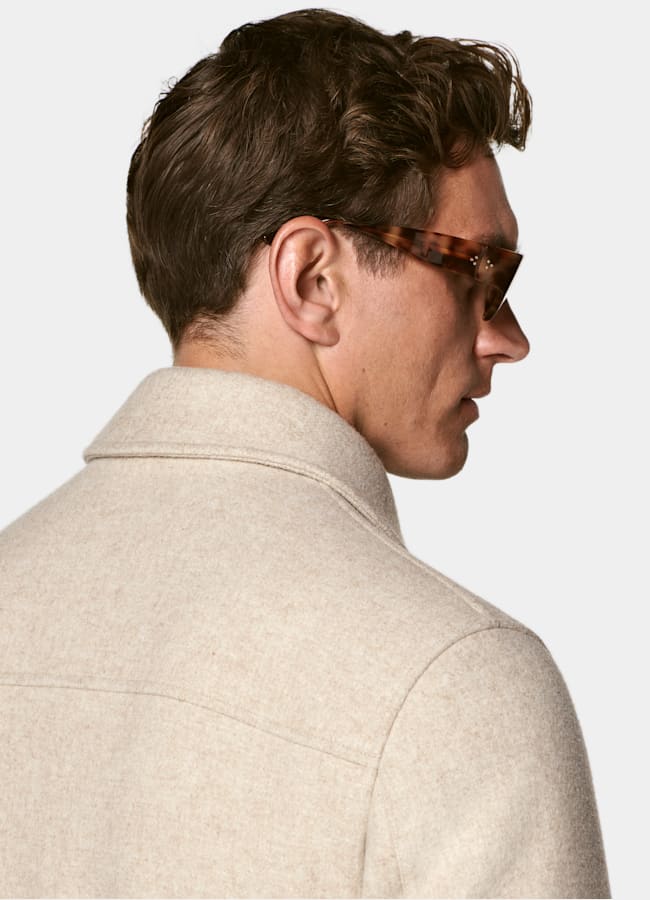 SUITSUPPLY Pure Wool Sand Bomber Jacket