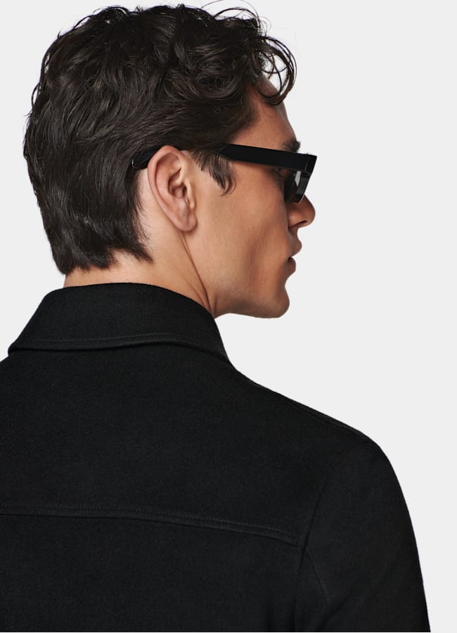SUITSUPPLY Pure Cashmere by Colombo, Italy Black Bomber Jacket