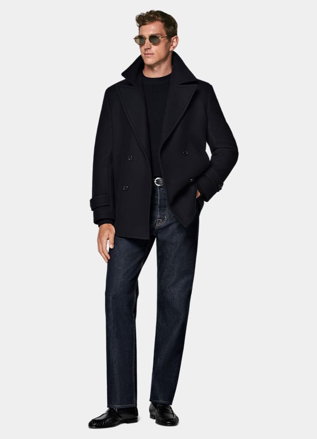 SUITSUPPLY Pure Wool Navy Peacoat
