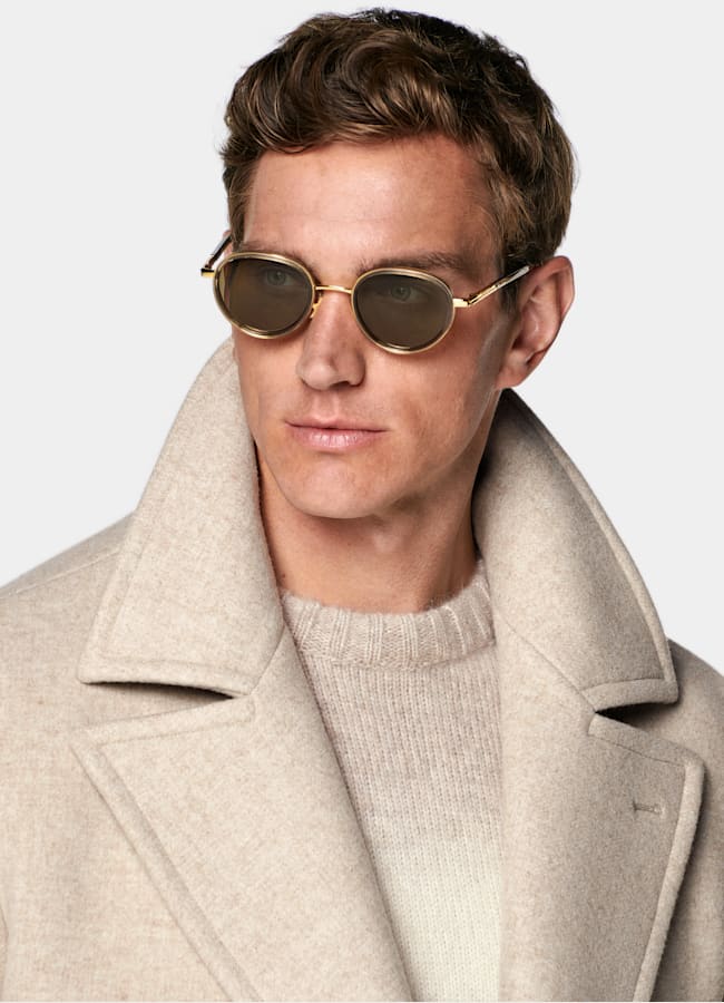 SUITSUPPLY Pure Wool Sand Peacoat