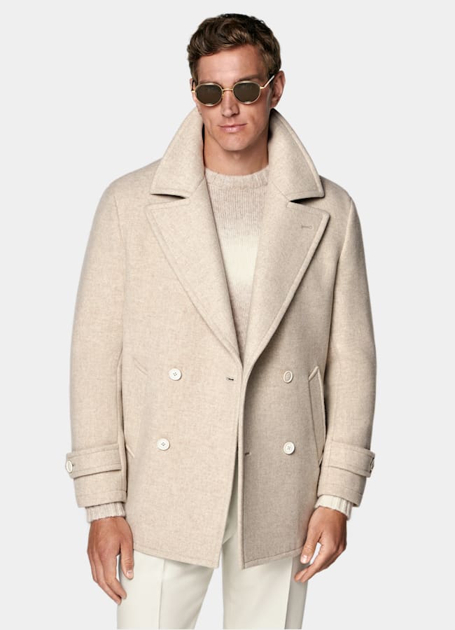SUITSUPPLY Pure Wool Sand Peacoat