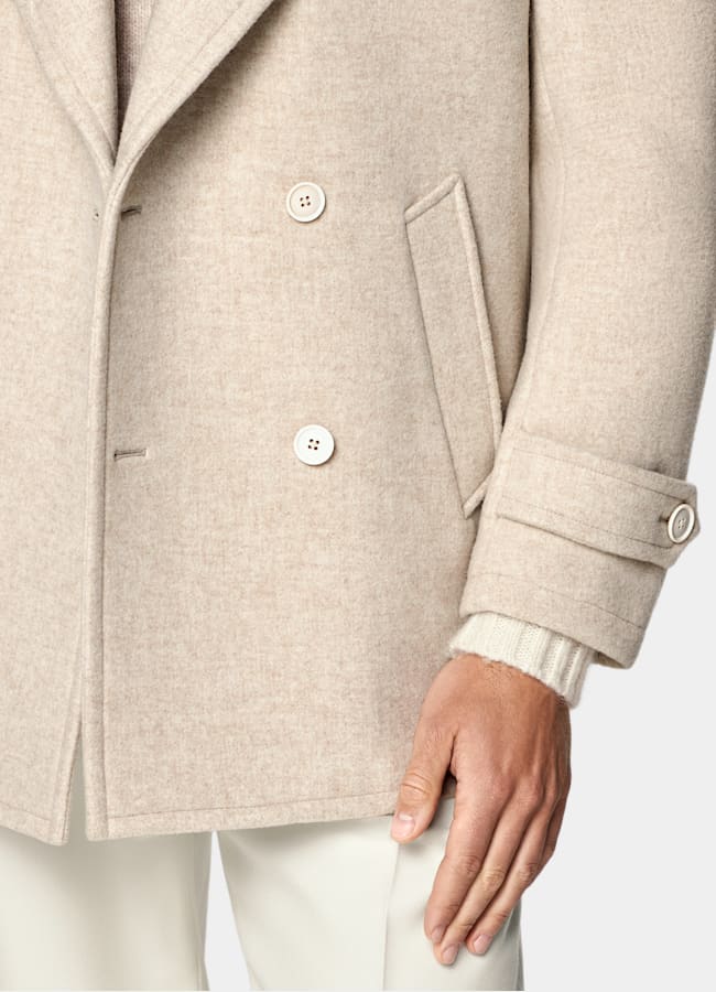 SUITSUPPLY Pure Wool Sand Peacoat