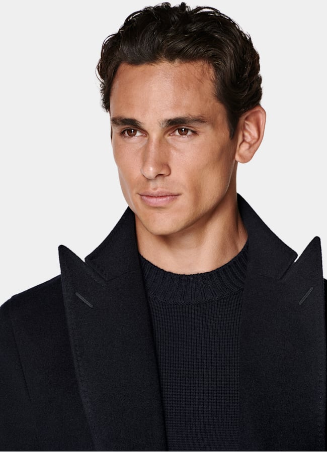 SUITSUPPLY Pure laine Manteau bleu marine