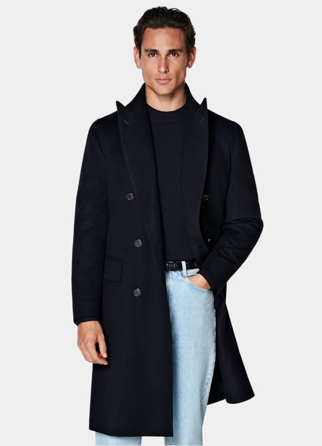 SUITSUPPLY Pure laine Manteau bleu marine