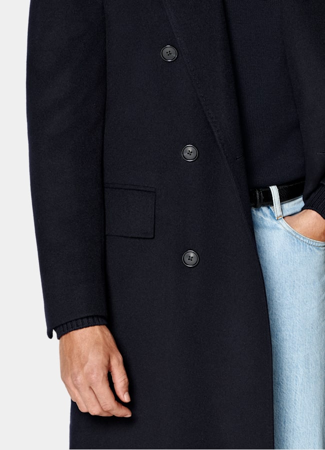 SUITSUPPLY Pure laine Manteau bleu marine