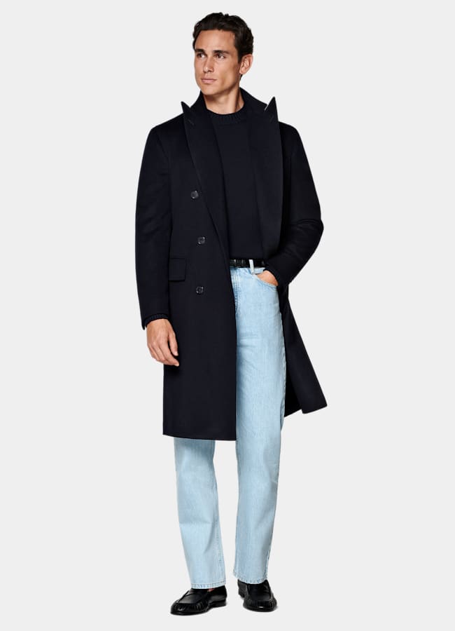 SUITSUPPLY Pure laine Manteau bleu marine