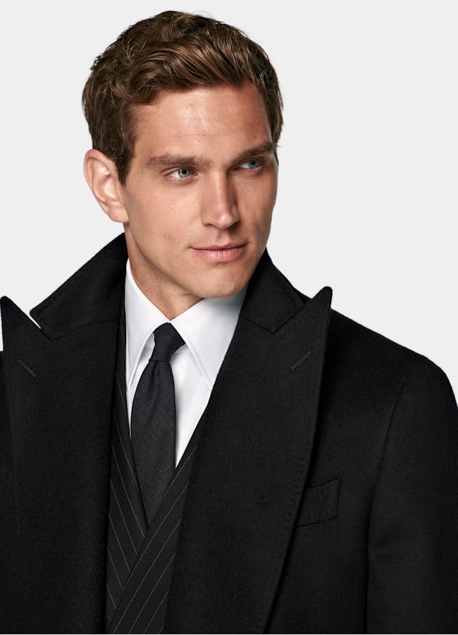 SUITSUPPLY Pure Wool Black Overcoat