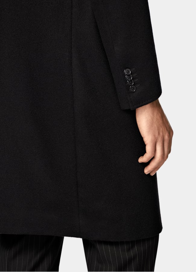 SUITSUPPLY Pure Wool Black Overcoat