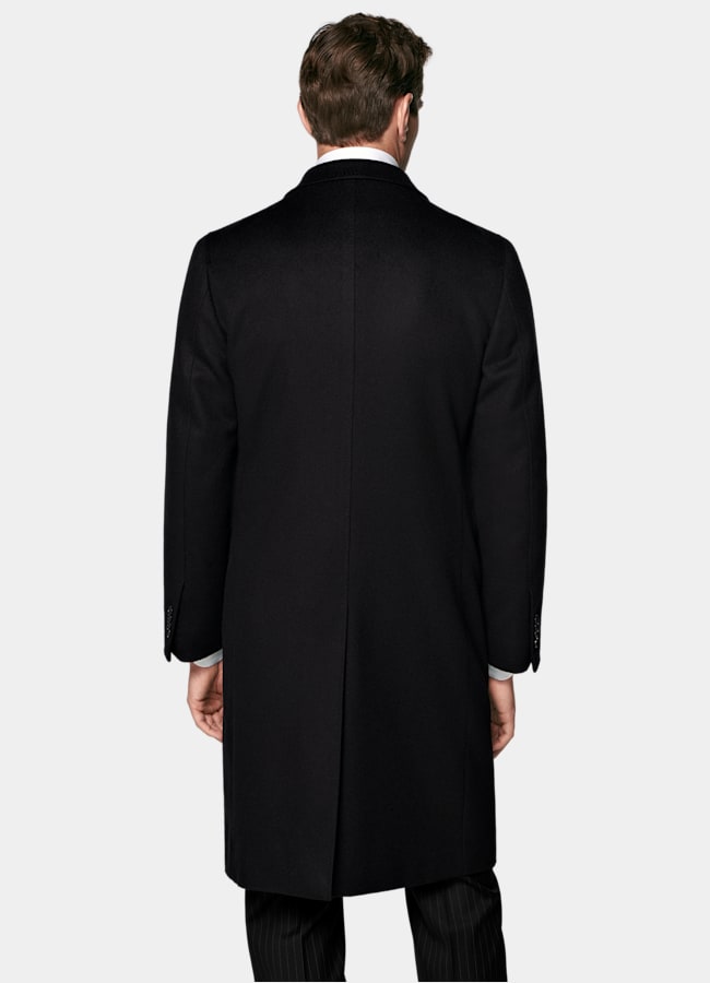 SUITSUPPLY Pure Wool Black Overcoat
